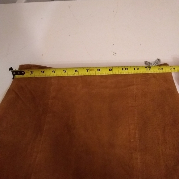 JLC New York Woman Skirt Suit 💯% Suede Leather Rust Cropped Sz- S/ 40" - Picture 9 of 14